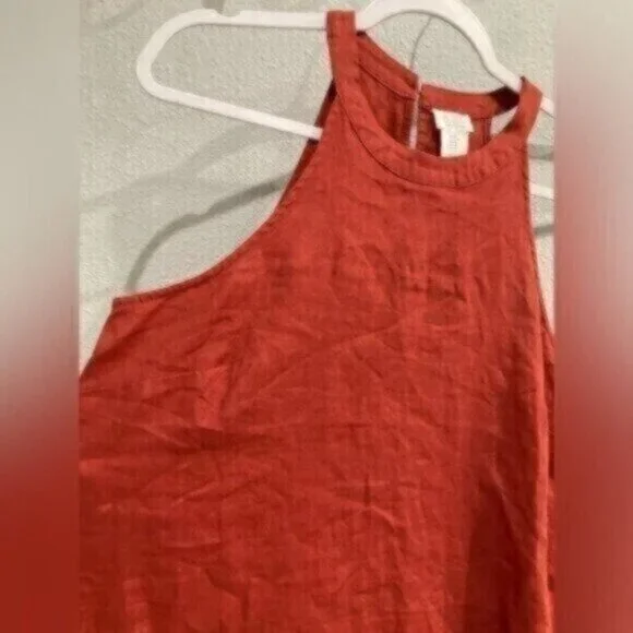 Sigrid Olsen Linen Neutral Strap Dress Mini Boho Mod Casual - Picture 2 of 6